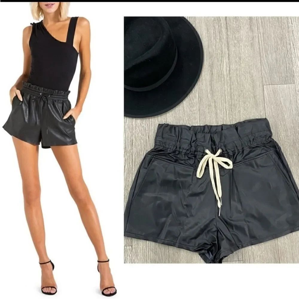 n:Philanthropy faux leather paperbag shorts small